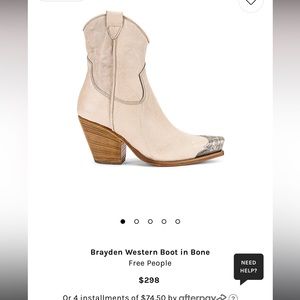 Free People Brayden Western Boot in Bone